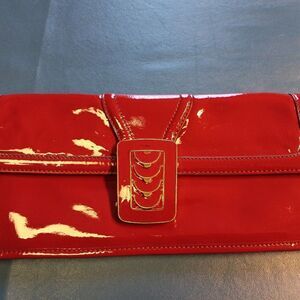 Cole Haan Red Amazing Clutch Sothwestern Granny Chic Red/Gold clasp